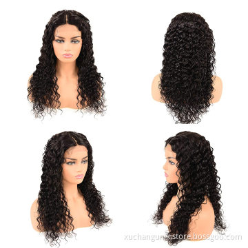100% Indian Human Hair Wholesale Swiss Lace 13*4 Frontal Wig Deep Curly Unprocessed Raw Indian Hair Lace Front Human Hair Wig